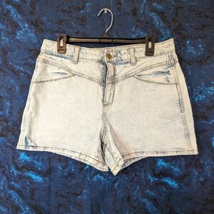 Target Universal Thread Blue and White Jean Shorts High Rise Midi NWOT